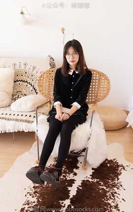 袜啵啵BoBoSocks NO.053 小甜豆-皮鞋厚黑丝黑色蕾丝船袜_丽丝库
