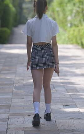 精选街拍作品 NO.0399 红石旅拍摄影作品 格子短裙女孩 part3_丽丝库