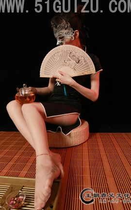 王朝贵足 No.073 可儿古典黑色旗袍清新古韵花茶系列B