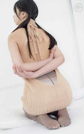 森萝财团 有料 034 吸吸 露背毛衣+油亮咖啡丝“绫”_丽丝库