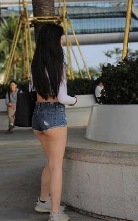 精选街拍作品 NO.0207 三亚旅拍 可可牛仔热裤 part2_丽丝库