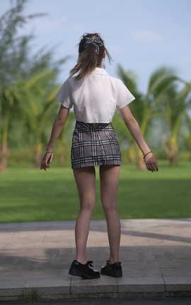 精选街拍作品 NO.0399 红石旅拍摄影作品 格子短裙女孩 part10_丽丝库