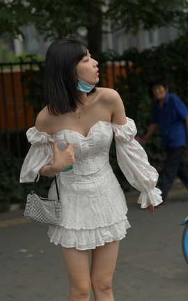 精选街拍作品 NO.1357 一始街拍作品 白裙女孩 part1_丽丝库
