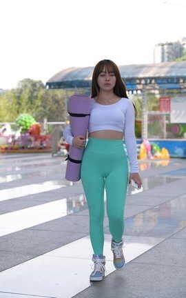 精选街拍作品 NO.0280 宅宅街拍作品 绿色瑜伽裤女孩 part6_丽丝库