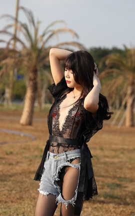 精选街拍作品 NO.0360 范家辉作品 芝芝黑丝蕾丝黑色诱惑 part4_丽丝库