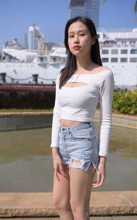 精选街拍作品 NO.0445 红石摄影作品 美腿热裤女孩 part3_丽丝库