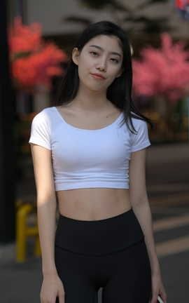 精选街拍作品 NO.0404 红石街拍作品 黑色瑜伽裤女孩 part7_丽丝库