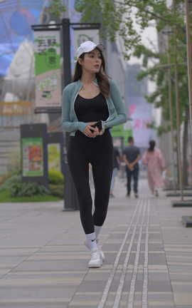 精选街拍作品 NO.1412 一始街拍作品 性感黑色瑜伽 part1_丽丝库