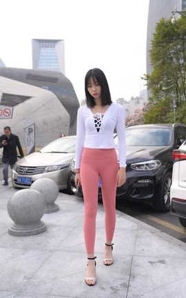 精选街拍作品 NO.0263 粉色瑜伽裤少女 part1_丽丝库