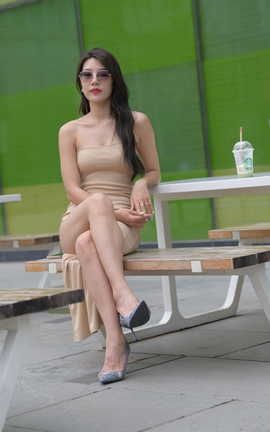 精选街拍作品 NO.1291 一始街拍作品 黄裙女子 part8_丽丝库