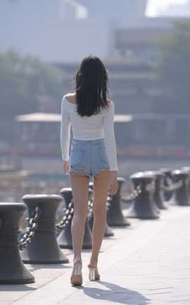 精选街拍作品 NO.0445 红石摄影作品 美腿热裤女孩 part8_丽丝库
