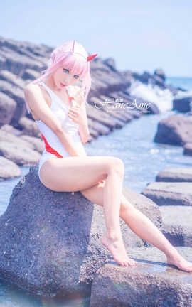 HaneAme雨波-Zero Two-White swimsuit_丽丝库