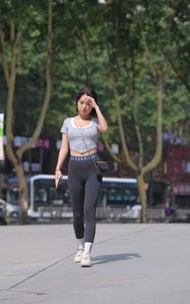 精选街拍作品 NO.1265 一始街拍作品 黑色瑜伽裤美女 part3_丽丝库