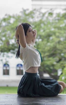 南桃Momoko-绿jk_丽丝库