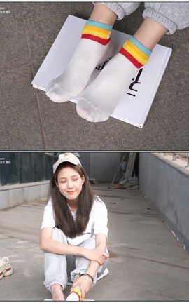 袜啵啵BoBoSocks NO.012 泡芙-运动鞋白棉袜裸足[1920X1080][]_丽丝库