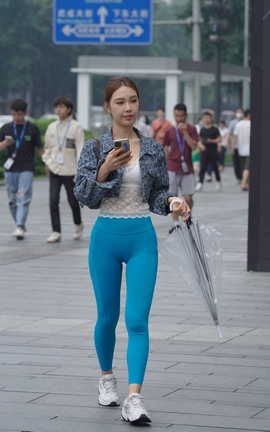 精选街拍作品 NO.1301 kaine模拍作品 心爱的蓝色瑜伽裤女孩 part11_丽丝库