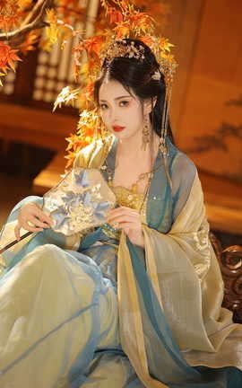 苏嫣嫣阿姨 蓝色连衣裙 白茶清欢_丽丝库