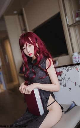 喵糖映画 VOL.385 黑色旗袍_丽丝库