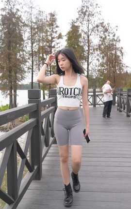 精选街拍作品 NO.0291 慕容笙模拍作品 灰色紧身瑜伽裤MM part4_丽丝库