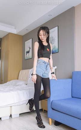 袜啵啵BoBoSocks NO.192 稚予-高跟鞋、黑色五指袜_丽丝库