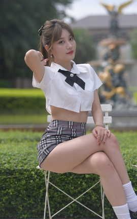 精选街拍作品 NO.0399 红石旅拍摄影作品 格子短裙女孩 part5_丽丝库