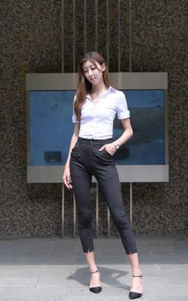 精选街拍作品 NO.1393 一只麋鹿摄影作品 黑色西裤美女 part1_丽丝库