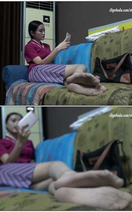 K&M足控脚底视频 104-张胜楠制服肉色连裤袜肉丝美脚[3840X2160][13分44秒]_丽丝库