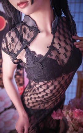 面饼仙儿-黑丝情趣旗袍_丽丝库