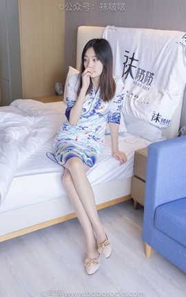 袜啵啵BoBoSocks NO.082 小甜豆-旗袍皮底鞋高跟鞋肉丝_丽丝库