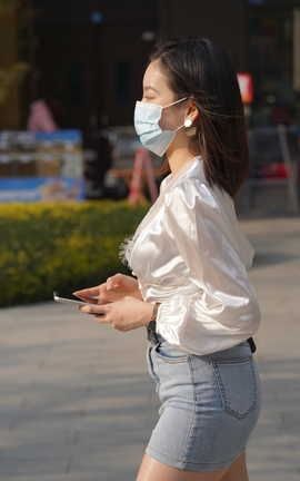 精选街拍作品 NO.1358 凯恩街拍作品 牛仔短裙肉丝美眉 part2_丽丝库