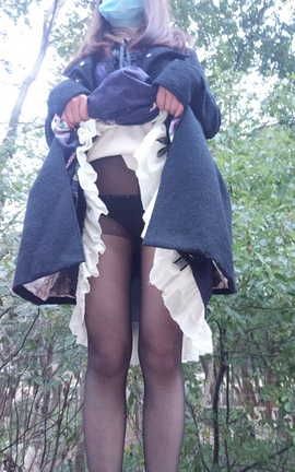 w棉尾兔几w(提督猫)-公园野外露出_丽丝库