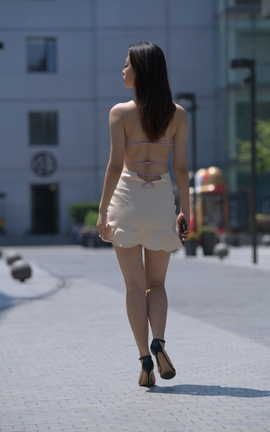 精选街拍作品 NO.1355 一始街拍作品 白色短裙美女 part1_丽丝库