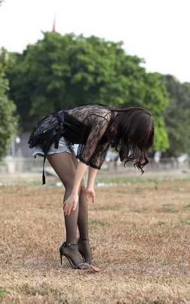 精选街拍作品 NO.0360 范家辉作品 芝芝黑丝蕾丝黑色诱惑 part3_丽丝库