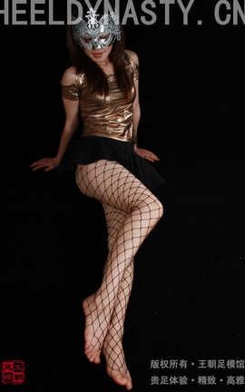 王朝贵足 No.326 宣萱金色紧身装黑裙人鱼公主网袜系列C_丽丝库