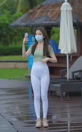 精选街拍作品 NO.0393 凯恩旅拍摄影作品 白色紧身瑜伽裤美女 part3_丽丝库