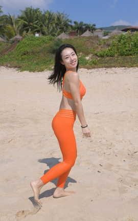 精选街拍作品 NO.0231 红石第三季旅拍 第二篇 盛夏橙色瑜伽裤 part4_丽丝库