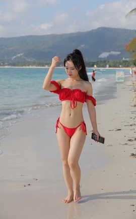 精选街拍作品 NO.0163 苏梅岛旅拍 Moyunia 粉橙 03 part3_丽丝库