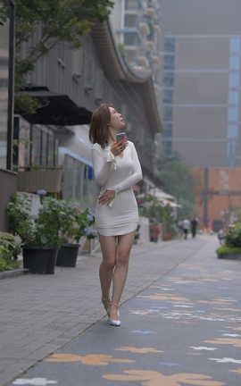 精选街拍作品 NO.1263 一始街拍作品 白裙美女 part3_丽丝库