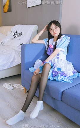 袜啵啵BoBoSocks NO.437 稚予-女仆装、人字拖、薄黑丝、白棉袜、裸足_丽丝库