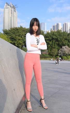 精选街拍作品 NO.0263 粉色瑜伽裤少女 part3_丽丝库