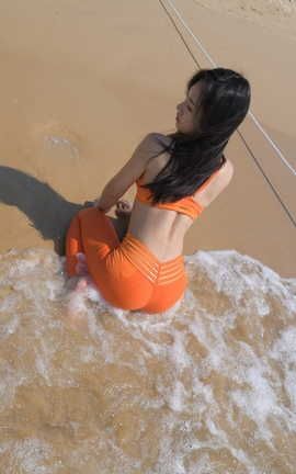 精选街拍作品 NO.0231 红石第三季旅拍 第二篇 盛夏橙色瑜伽裤 part3_丽丝库