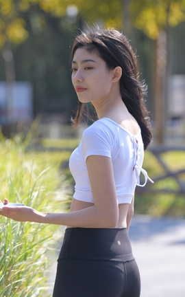 精选街拍作品 NO.0404 红石街拍作品 黑色瑜伽裤女孩 part4_丽丝库