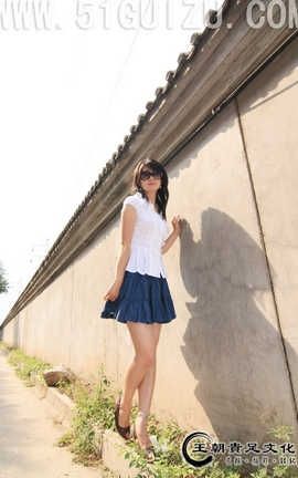 王朝贵足 No.414 亦舒白衬衫蓝色短裙清纯淑女系列B_丽丝库