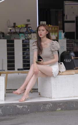 精选街拍作品 NO.1414 一始街拍作品 白裙美女 part3_丽丝库