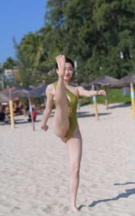 精选街拍作品 NO.1119 一始街拍作品 性感绿色比基尼美女 part8_丽丝库