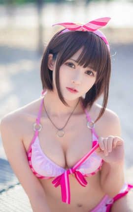 鳗鱼霏儿-加藤惠 粉色泳装_丽丝库