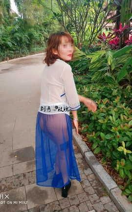 爱露出全站付费资源-原创区  好吧，认证一下民国风透视裙_丽丝库