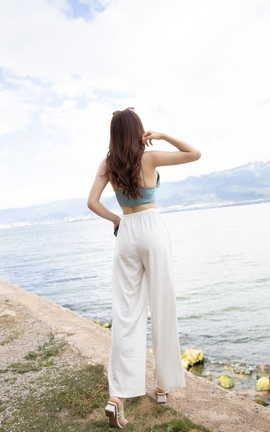 精选街拍作品 NO.0303 芝芝街拍作品 白色长裤 part1_丽丝库