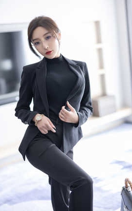 王馨瑶Yanni – 内购无水印 黑色西装加西裤高启兰_丽丝库