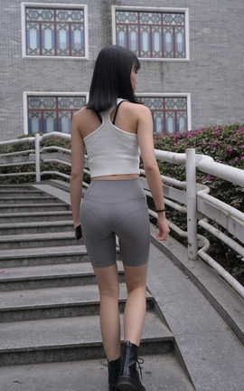 精选街拍作品 NO.0291 慕容笙模拍作品 灰色紧身瑜伽裤MM part3_丽丝库